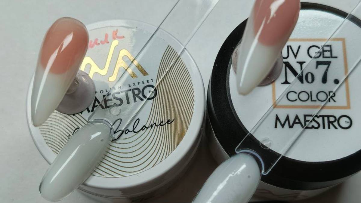 Гель для наращивания ногтей молочный 30 мл Maestro Professional. Выкладка. Выкладной френч