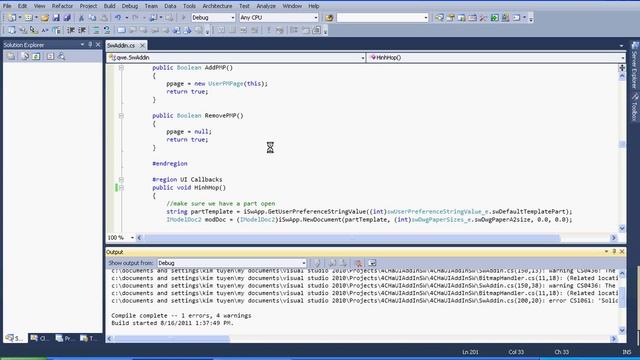 Create Modul Add-in for SolidWorks = C# смотреть онлайн