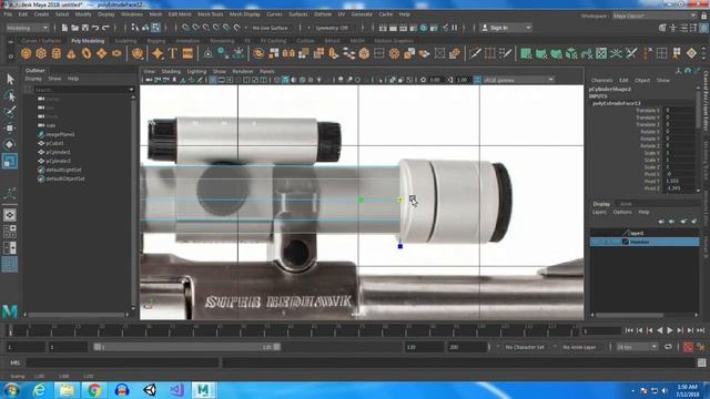 part 1 handgun Maya modeling смотреть онлайн