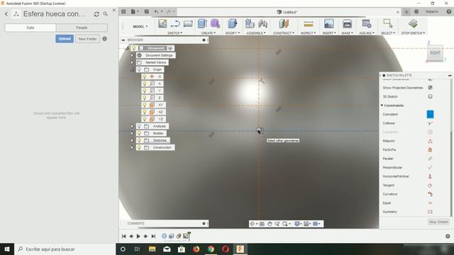Tutorial FUSION 360 - 🎱 Crear esfera HUECA perforada por poligonos смотреть онлайн