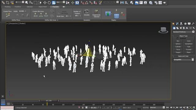 3ds Max 2014 scale Populate Crowd смотреть онлайн