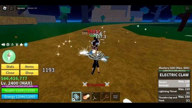 Blox Fruits 17.3 Electric Claw Dark Blade Combo смотреть онлайн