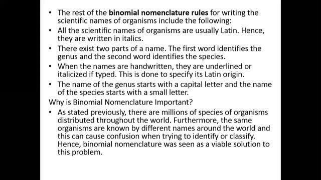 Binomial , Trinomial Nomenclature And Rule Of Nomenclature