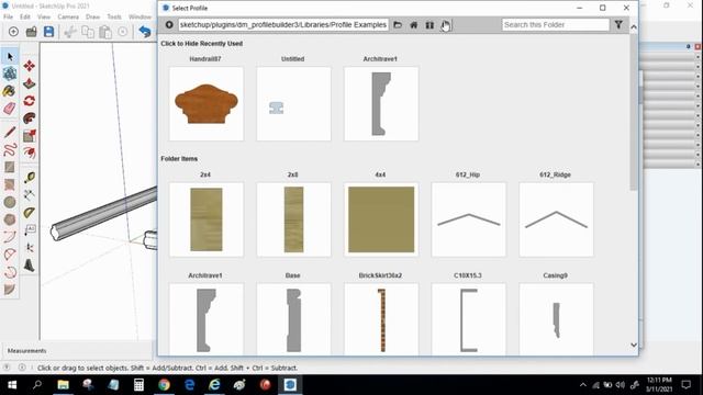 SketchUp : Menggunakan add on Profile Builder (mindsight studio) смотреть онлайн