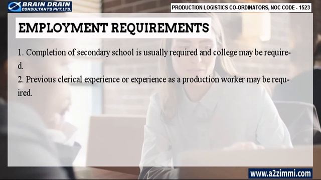 Production Co-ordinators - Profile Description For Canada Work Permit, LMIA & PR | NOC CODE 1523