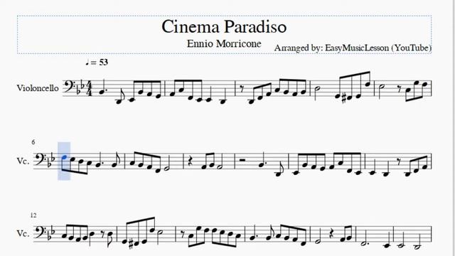 Cello Sheet Music: How to play Cinema Paradiso by Ennio Morricone смотреть онлайн