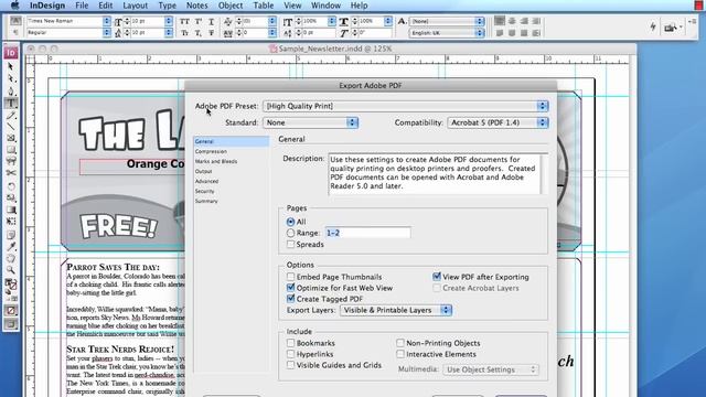 Export Newsletter as PDF - InDesign CS3 смотреть онлайн