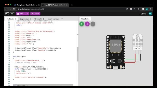 ESP32 ke Thingsboard cloud (Mengirimkan Data Sensor DHT22 ke Platform IOT Thingsboard cloud) смотреть онлайн