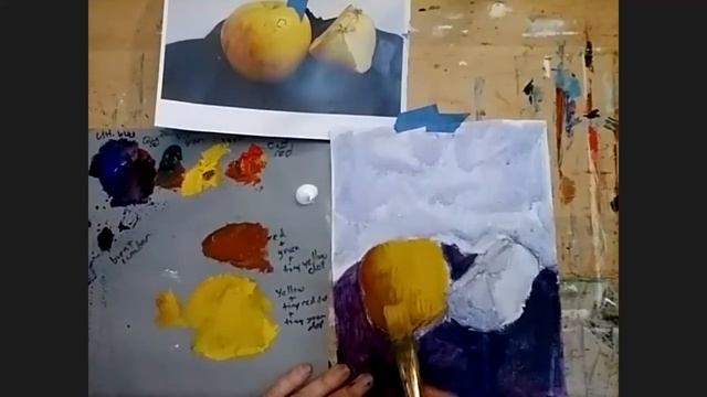 Painting Apples in acrylic India Euro art 2 12 21 смотреть онлайн