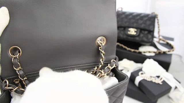 Chanel Mini Flap Bag 鐵灰色淡金釦淡金鍊20cm小羊皮零格紋肩背包-Charline Boutique歐洲名牌精品代購 смотреть онлайн