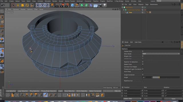 Cinema 4d: Knife tool for modeling tutorial смотреть онлайн