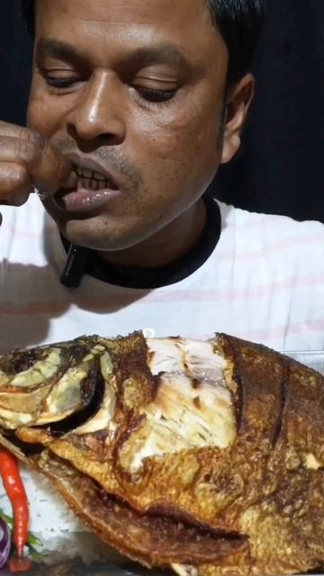 1 KG HUGE FISH FRY, BOILED DAL #eatingshow #eatingvideo #mukbang #shorts #viralshors