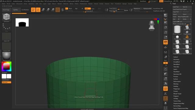 ZBrush - ZModeler Edge(Actions) - "Close" смотреть онлайн