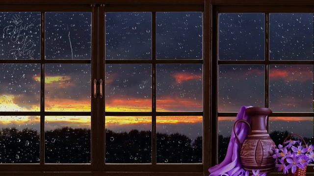 🎧 Rain Sounds For Sleeping Thunder With Music 1 Hour: Relaxing Music & The Sound of Rain [ASMR] смотреть онлайн