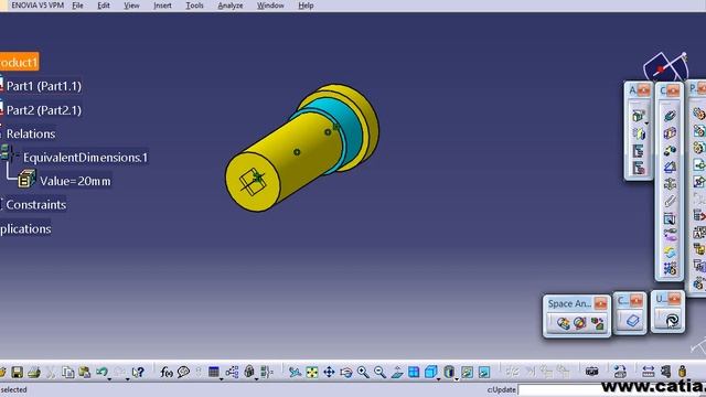 CATIA v5: Parametrization of a simple assembly смотреть онлайн