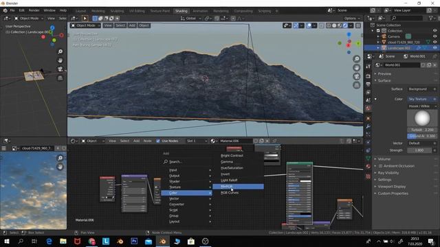 create sky and mountain blender 2.81 смотреть онлайн