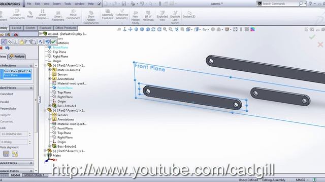 4-bar Linkage Animation Tutorial in SolidWorks смотреть онлайн