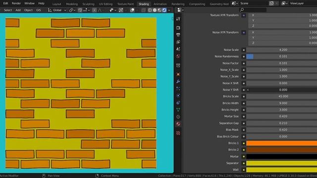 blender 3x cartoon brick walls shader (preview) смотреть онлайн
