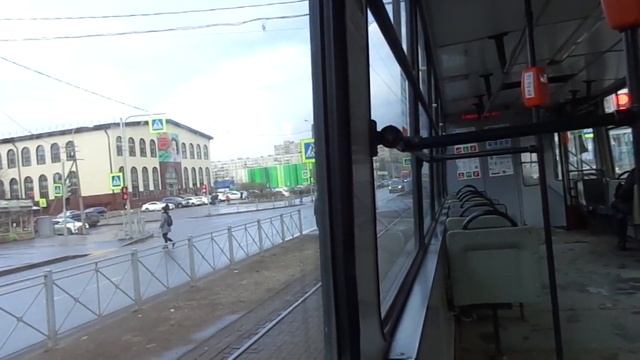 Трамвай "0548 по 58" летит по рельсам Просвещения Петербурга 11-***: ЛМ-99АВ 0548 по №58 (03.04.21) смотреть онлайн