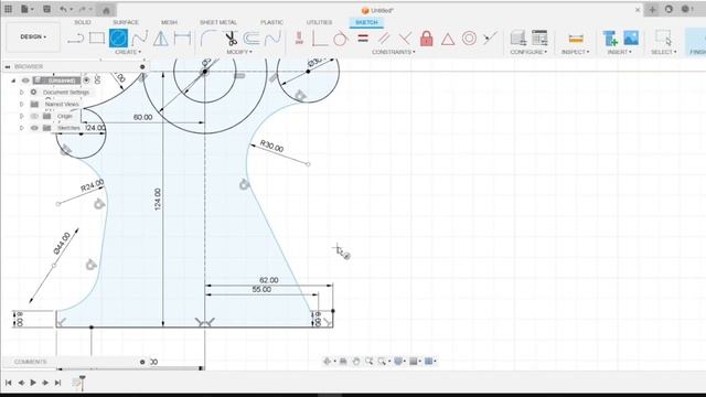 Beginners Tutorial for Fusion360 - Exercise 1 - Sketch Profile смотреть онлайн