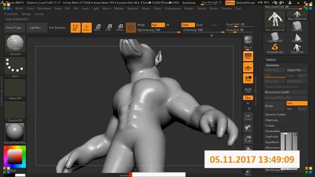 Zbrush 4r8 Sculpting Tutorial - Monster / Dog Creature HD смотреть онлайн