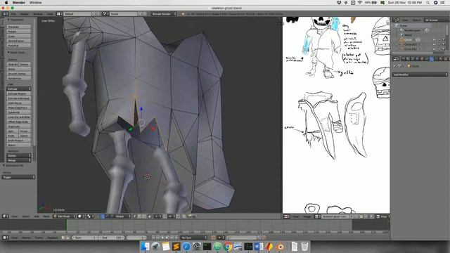 Blender 3D - Cartoon Skeleton Ghost - Part 1 Modelling смотреть онлайн