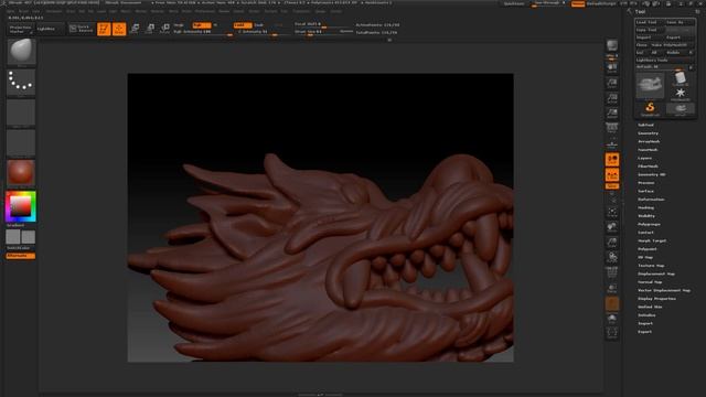 How to correct dragon head in Zbrush with Matrix Jewelry Design смотреть онлайн