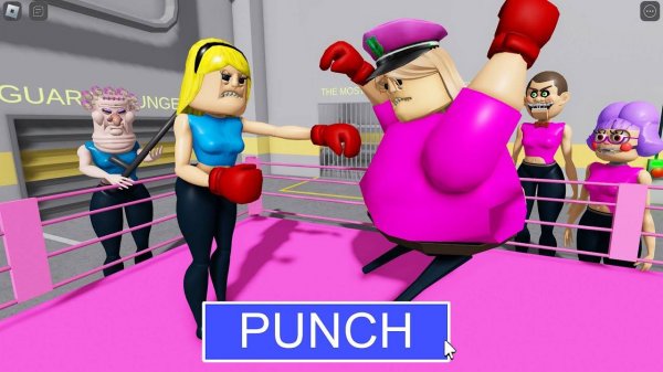 BOXER BARRY WOMAN Против BOXER BARRY GIRL в BARRY'S PRISON RUN! New Scary Obby в РОБЛОКС(#ROBLOX)