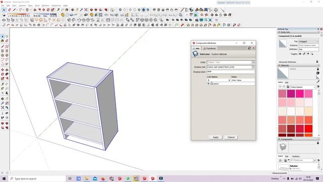 ADJUSTABLE SHELF in SketchUp with Dynamic Components смотреть онлайн