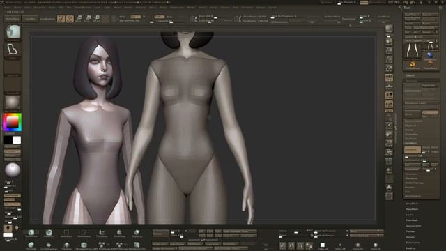 Stylized Female Blockout Zbrush 2018 1 Twitch Stream Timelapse смотреть онлайн