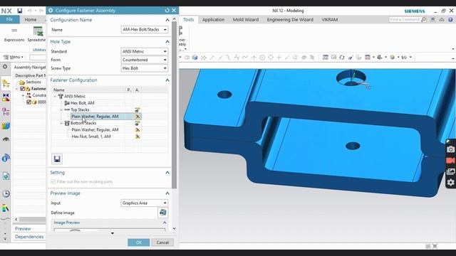 Fastener Assembly in NX // NX 12.0 // смотреть онлайн