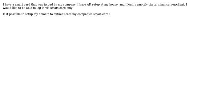 Can I authenticate a smart card from another company on my domain? смотреть онлайн