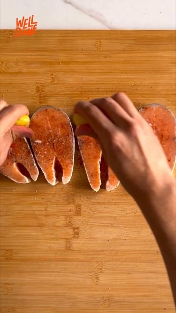 Creamy Salmon With Rice And Potato Wedges  😍 #salmon #recipes #shorts