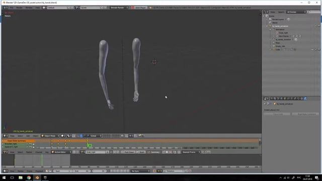 Animated arms - Idle and Grab animations demo [Blender] смотреть онлайн