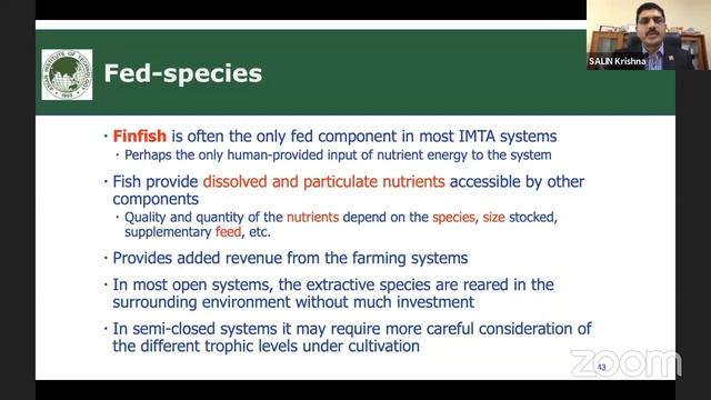 Day 2 Session 1 Integrated Multitrophic Aquaculture (IMTA)–An Option For Sustainable Intensificatio