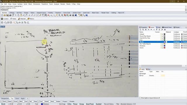 Rhino 5, Drafting a Floor plan смотреть онлайн