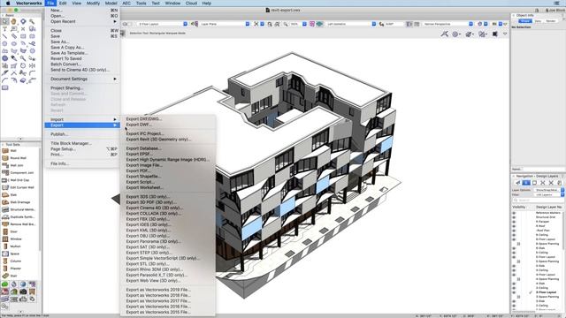 Vectorworks 2020 - Revit Export смотреть онлайн