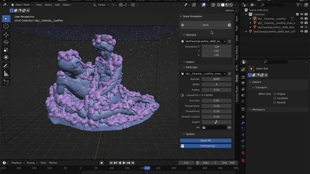 Blender Snow buildup simulation смотреть онлайн