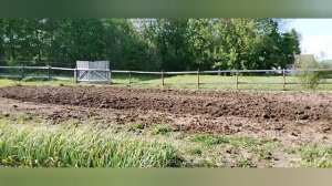 Вспашка огорода на китайском минитракторе .