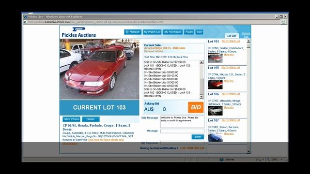 Using Pickles LIVE Auction to Bid for a vehicle online смотреть онлайн