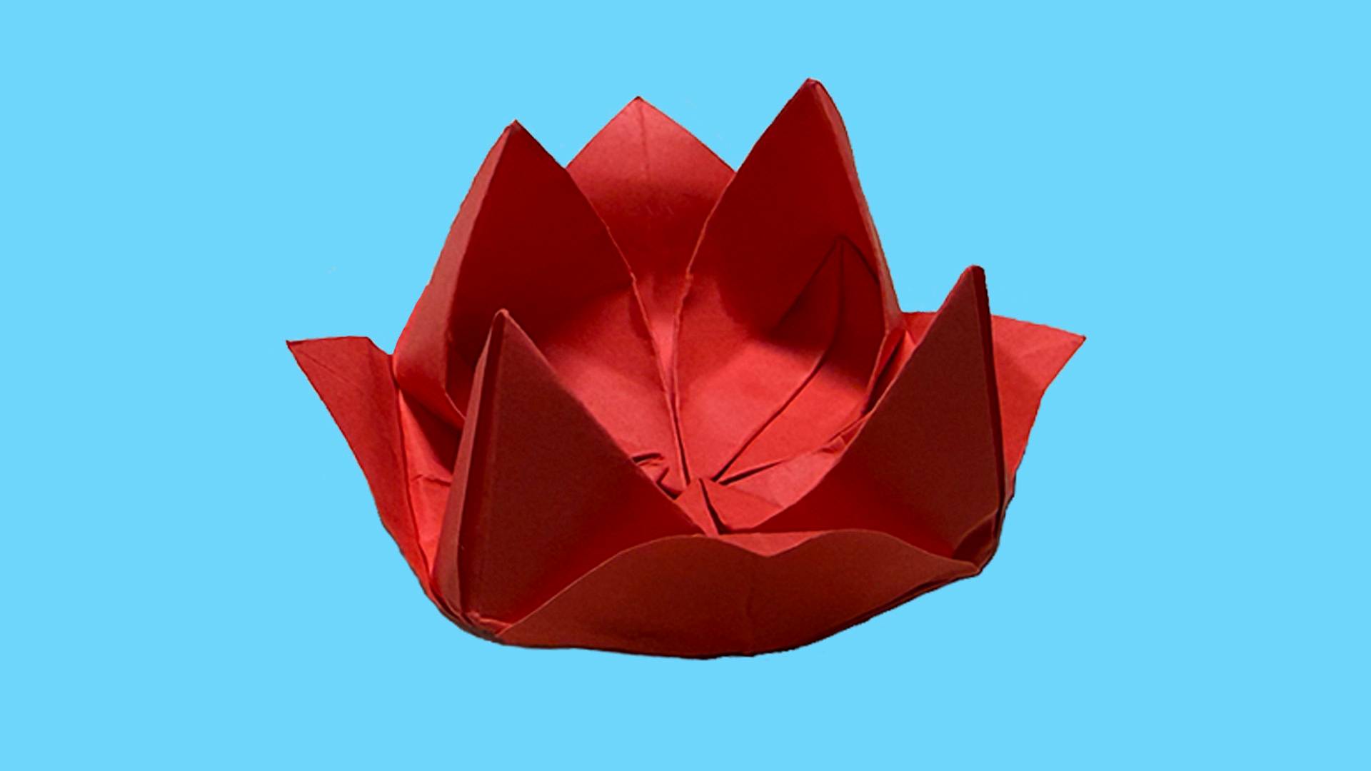 Простой цветок из бумаги. Лотос из бумаги. Как сделать оригами цветок. Подарок на 8 марта смотреть онлайн