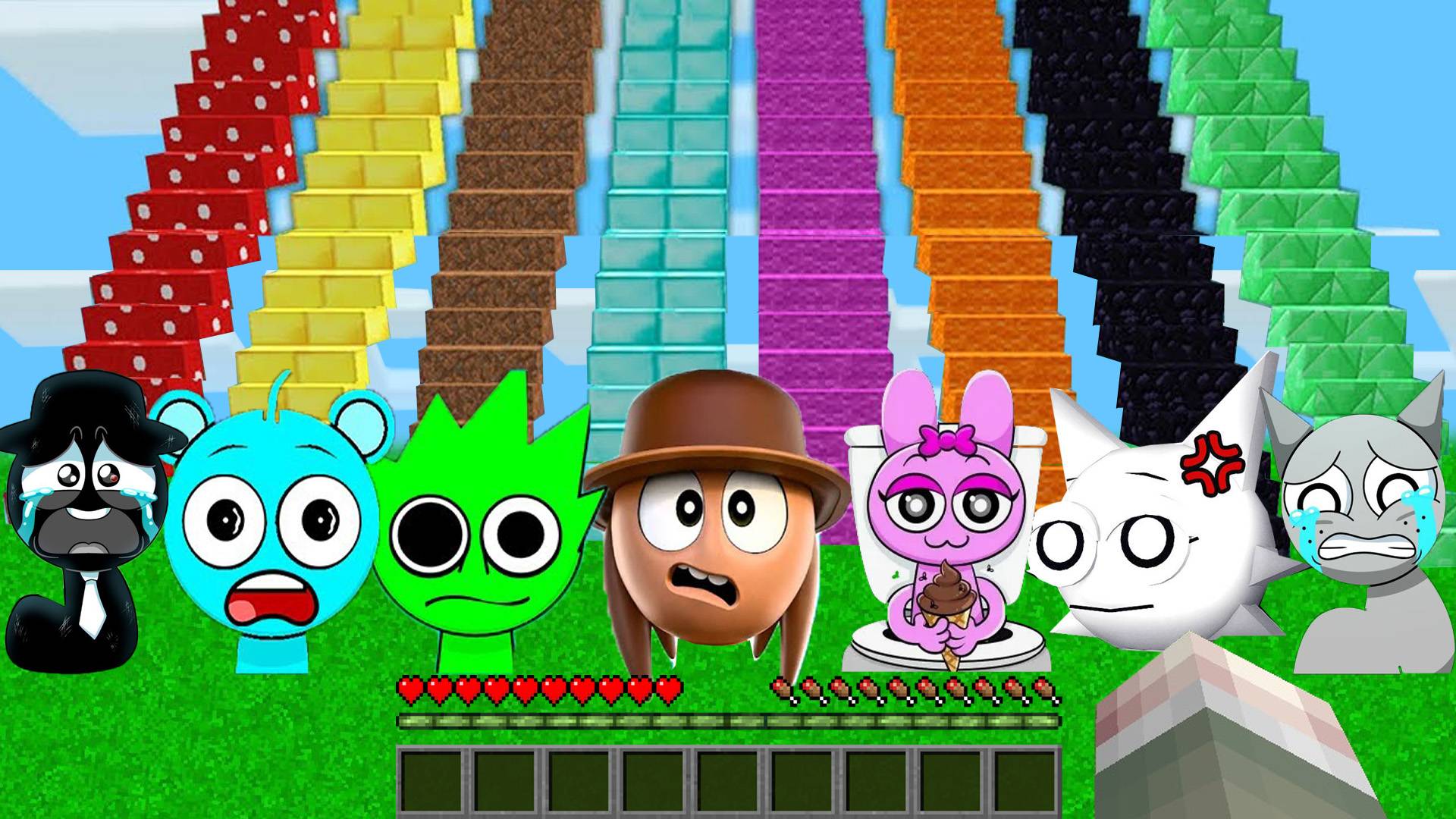 ВЫБЕРИ ИСПЫТАНИЕ НА ЛЕСТНИЦАХ СПРУНКИ ДЛЯ ВЫЖИВАНИЯ В МАЙНКРАФТ смотреть онлайн