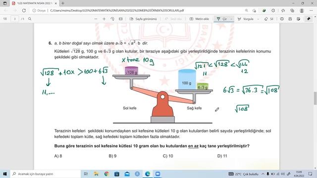 LGS MATEMATİK MEB NİSAN AYI ÖRNEK SORULARI смотреть онлайн
