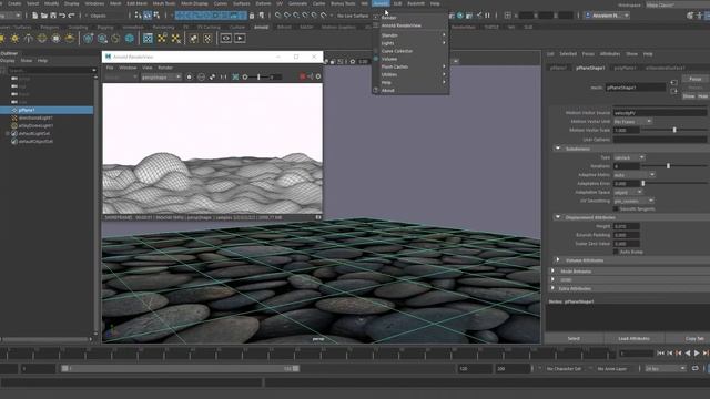 Displacement to Mesh in Arnold 5 & Maya 2018 смотреть онлайн
