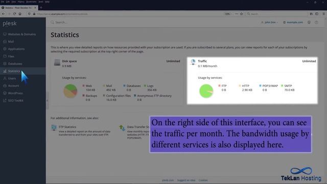 How to check disk and bandwidth usage in Plesk TekLan Hosting смотреть онлайн