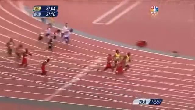 LONDON 2012 OLYMPICS- MEN'S 100 M RELAY WORLD RECORD- USAIN BOLT RACE смотреть онлайн
