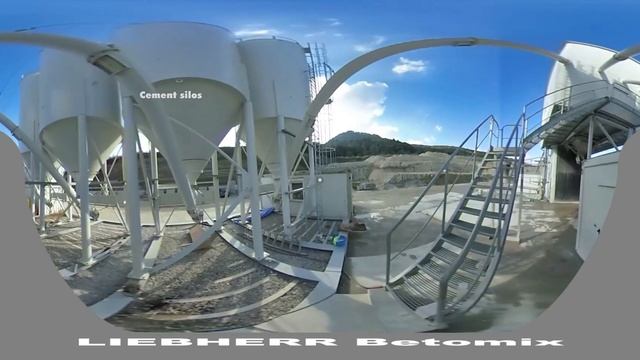 Liebherr - 360° video tour of concrete mixing plant Betomix смотреть онлайн