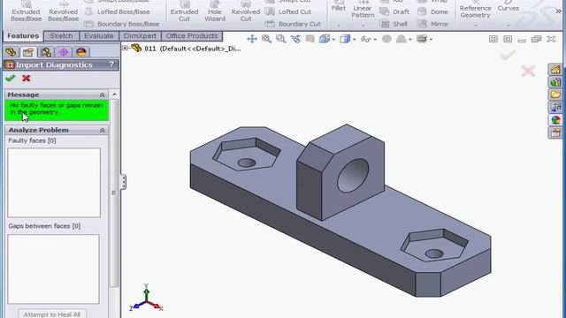 SOLIDWORKS FeatureWorks 02 ( Import Geometry ) Tutorial смотреть онлайн