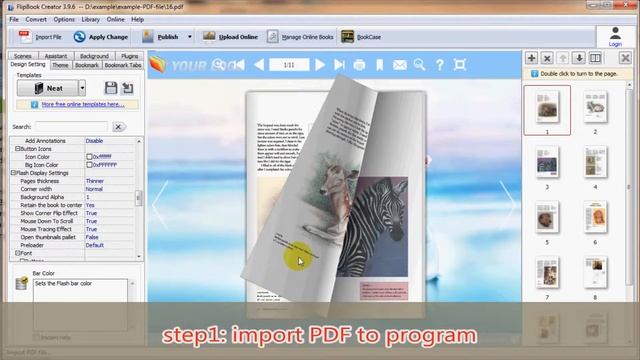 Open Thumbnails Pallet for Page Flip Book with FlipBook Creator смотреть онлайн