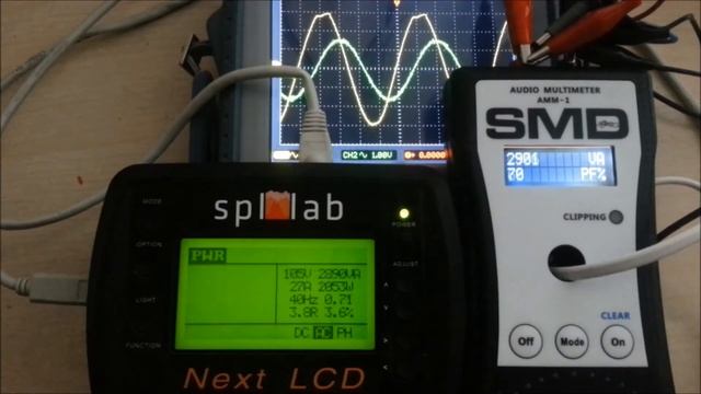 SMD AMM-1 vs SPL-LAB NEXT-LAB Dyno power and Power Factor(PHASE) measurement смотреть онлайн